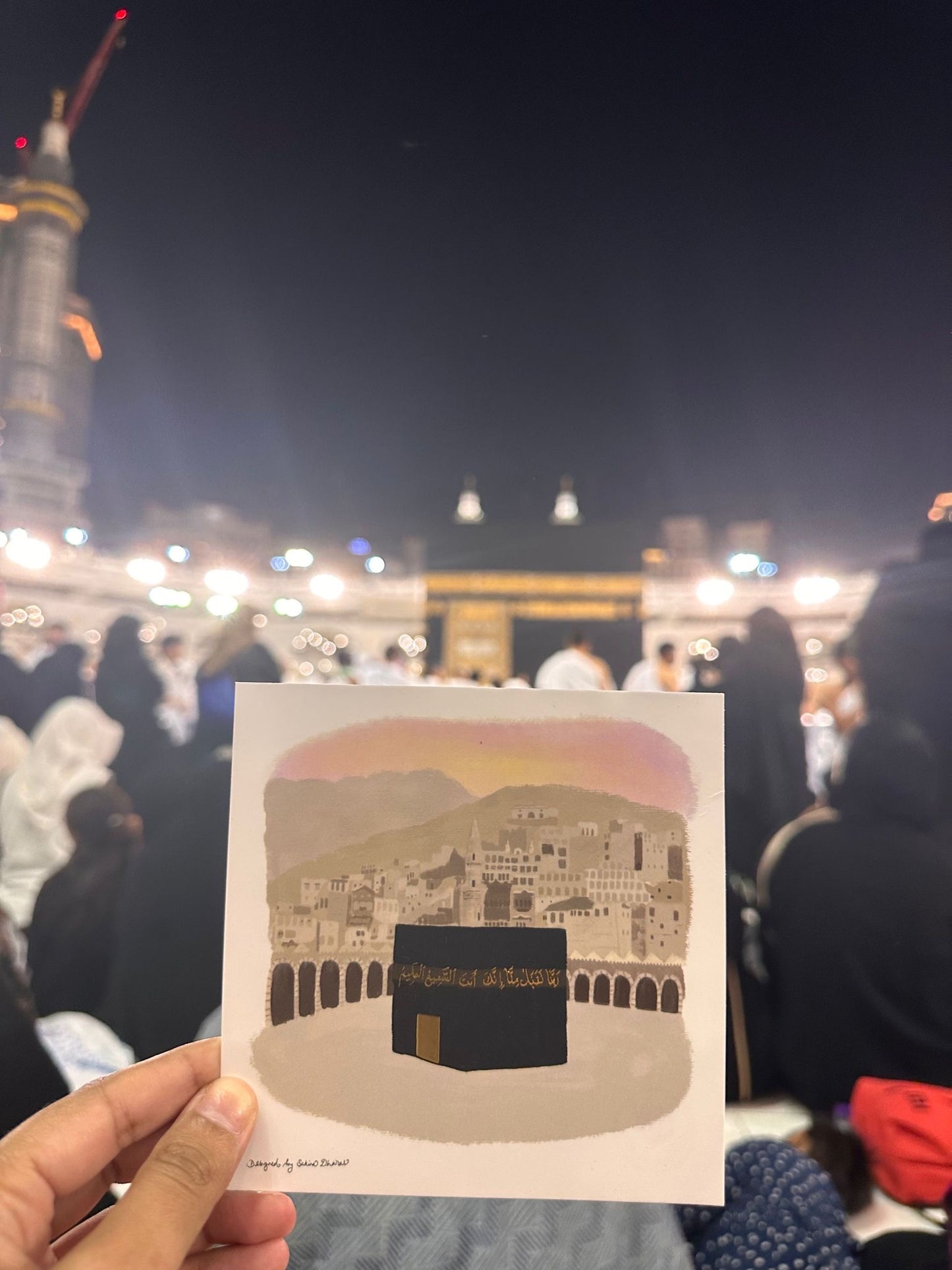 Hajj and Umrah Kaaba Postcard Gold Foil